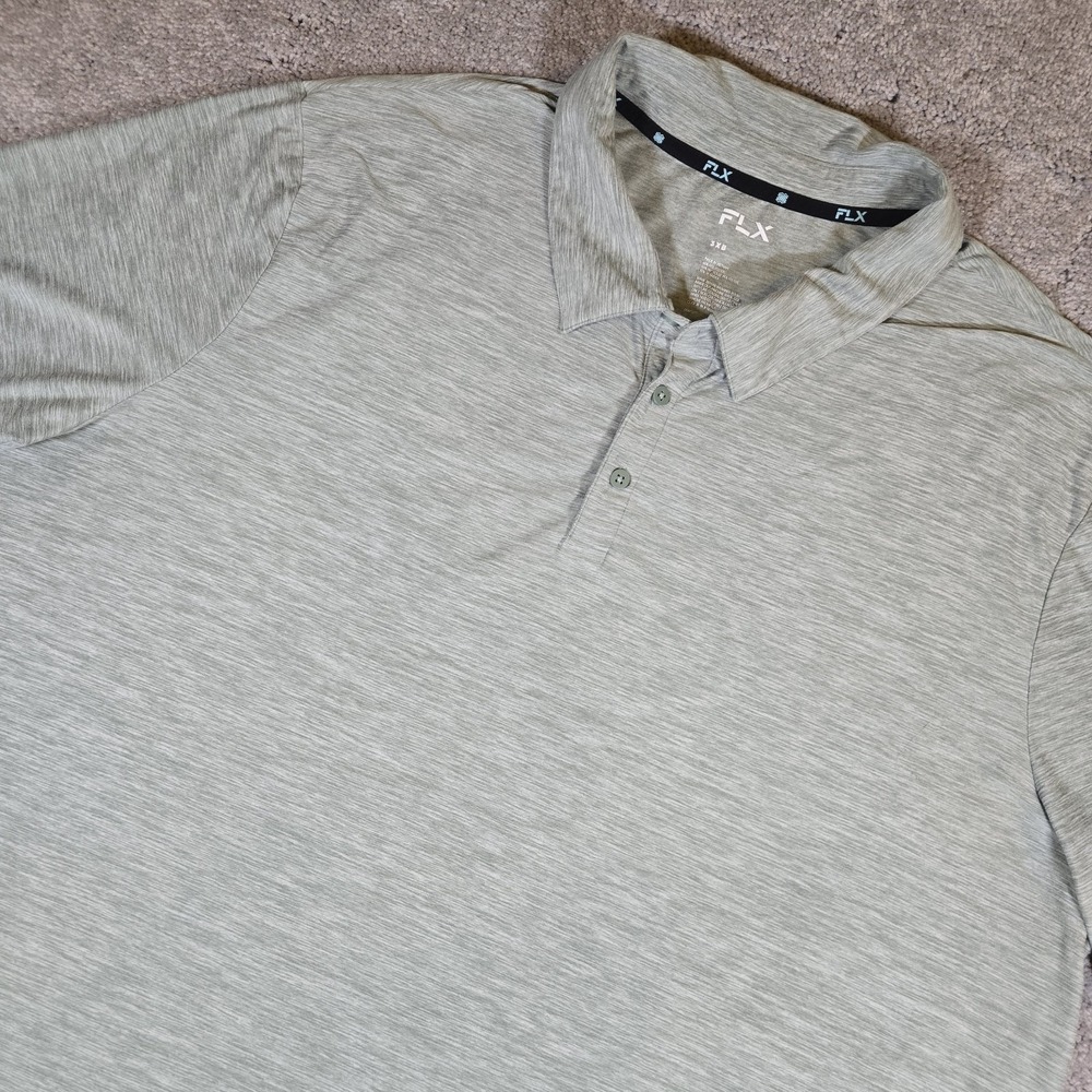 FLX Performance Short Sleeve Gray Collared Polo Mens 3XB